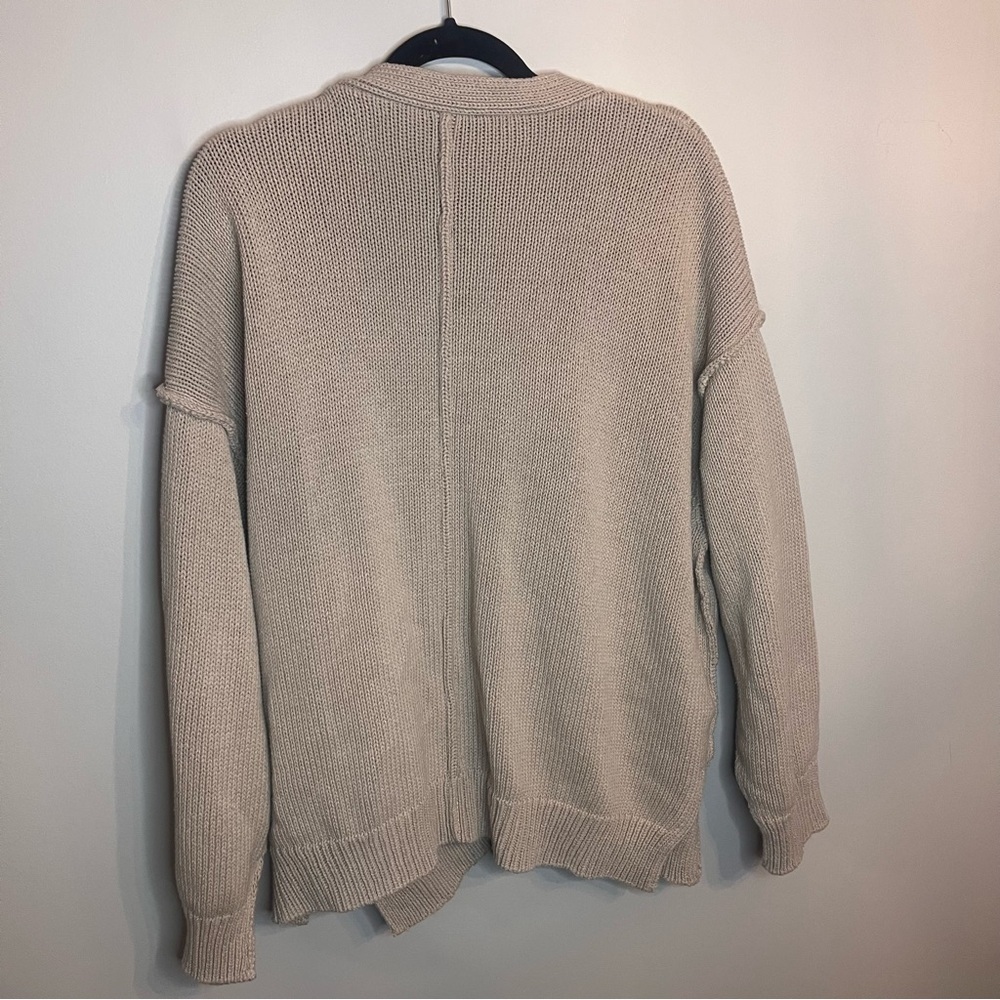 Zara Beige Knit Oversized Chunky Cardigan Medium - Picture 2 of 8
